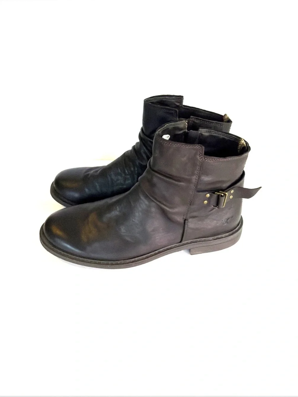 UGG Morrison Dark Brown Leather Side Zip Chelsea Boots Men Size 12